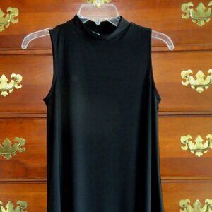 NWOT Attitudes by Renee Sleeveless Black Como Matte Jersey Mockneck Dress XXSP